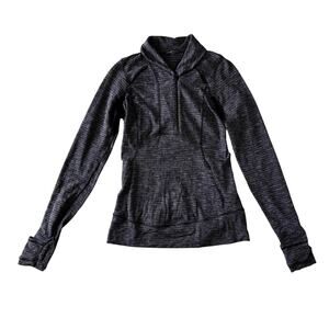 Lululemon Think Fast Pullover 1/4 Zip Coco Pique Black Rulu Running Top 8